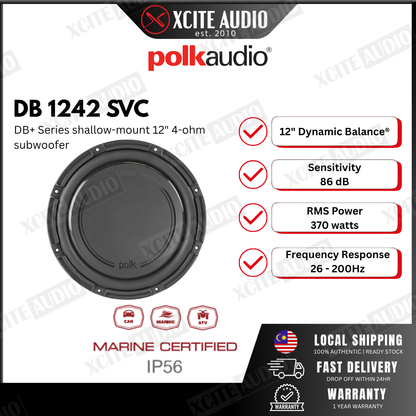 Polk Audio DB 1242 SVC DB+ Series shallow-mount 12" 4-ohm subwoofer
