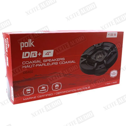 Polk Audio DB402 Marine Certified 4"inch Coaxial Car Speakers Water Resistance