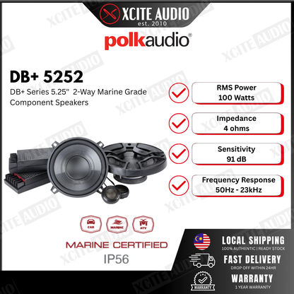 Polk Audio DB5252 - DB+ Series 5.25" Component Car Speaker System with Marine Certification
