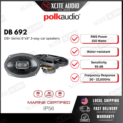 Polk Audio DB 692 DB+ Series 6"x9" 3-way car speakers