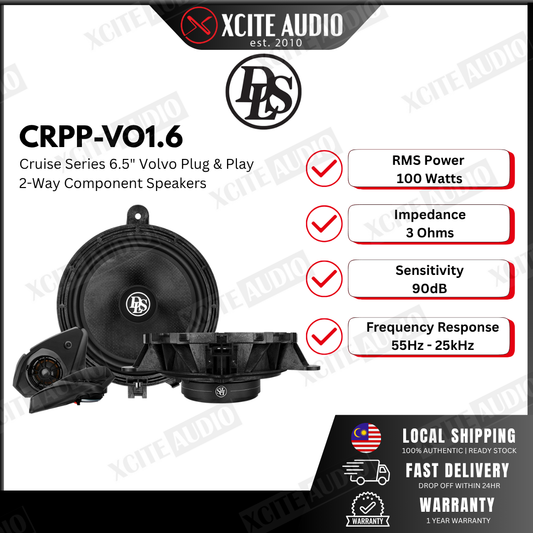 DLS Cruise CRPP-VO1.6 - 6.5" Plug & Play 2-Way Component Car Speakers for 2007-2017 Volvo