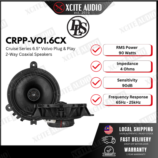DLS Cruise CRPP VO1.6CX - 6.5" Plug & Play 2-Way Coaxial Car Speakers for 2007-2017 Volvo