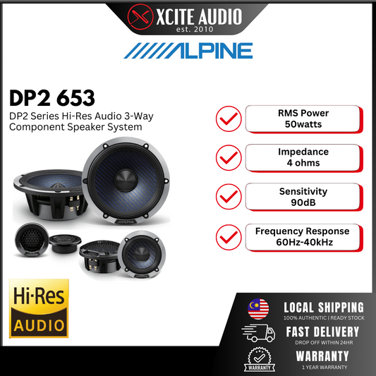 ALPINE DP2 653 - DP2 Series Hi-Res Audio 3-Way Component Car Speaker System