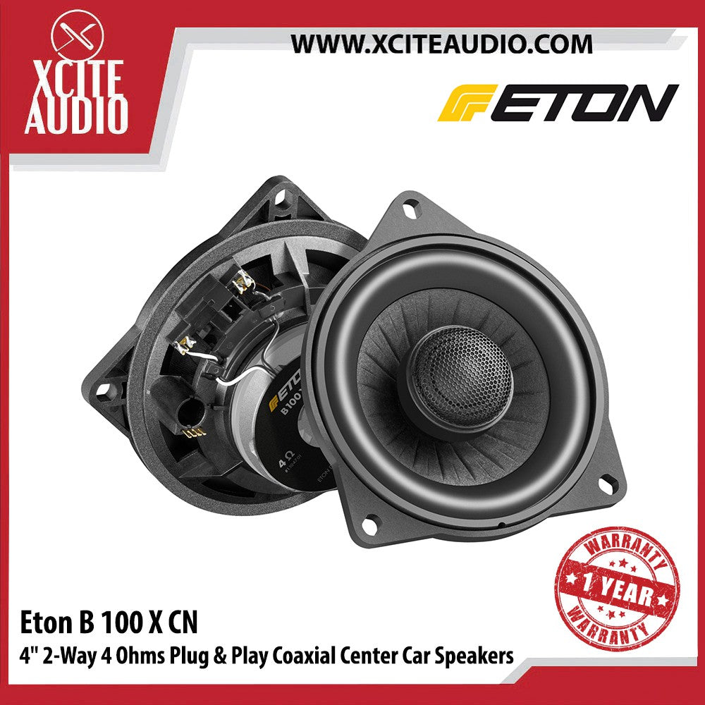 Eton B100XCN 4" 50Watts 2-Way 4 Ohms Plug & Play Coaxial Center Car Speaker For BMW (1 Piece)