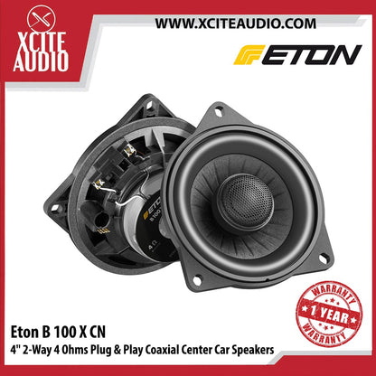 Eton B100XCN 4" 50Watts 2-Way 4 Ohms Plug & Play Coaxial Center Car Speaker For BMW (1 Piece)