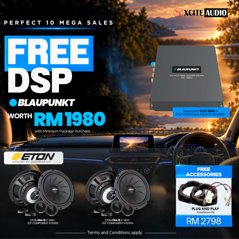 PERFECT 10 MEGA SALES | ETON SPEAKER BUNDLE FREE BLAUPUNKT 8 CHANNEL DSP WORTH RM1980
