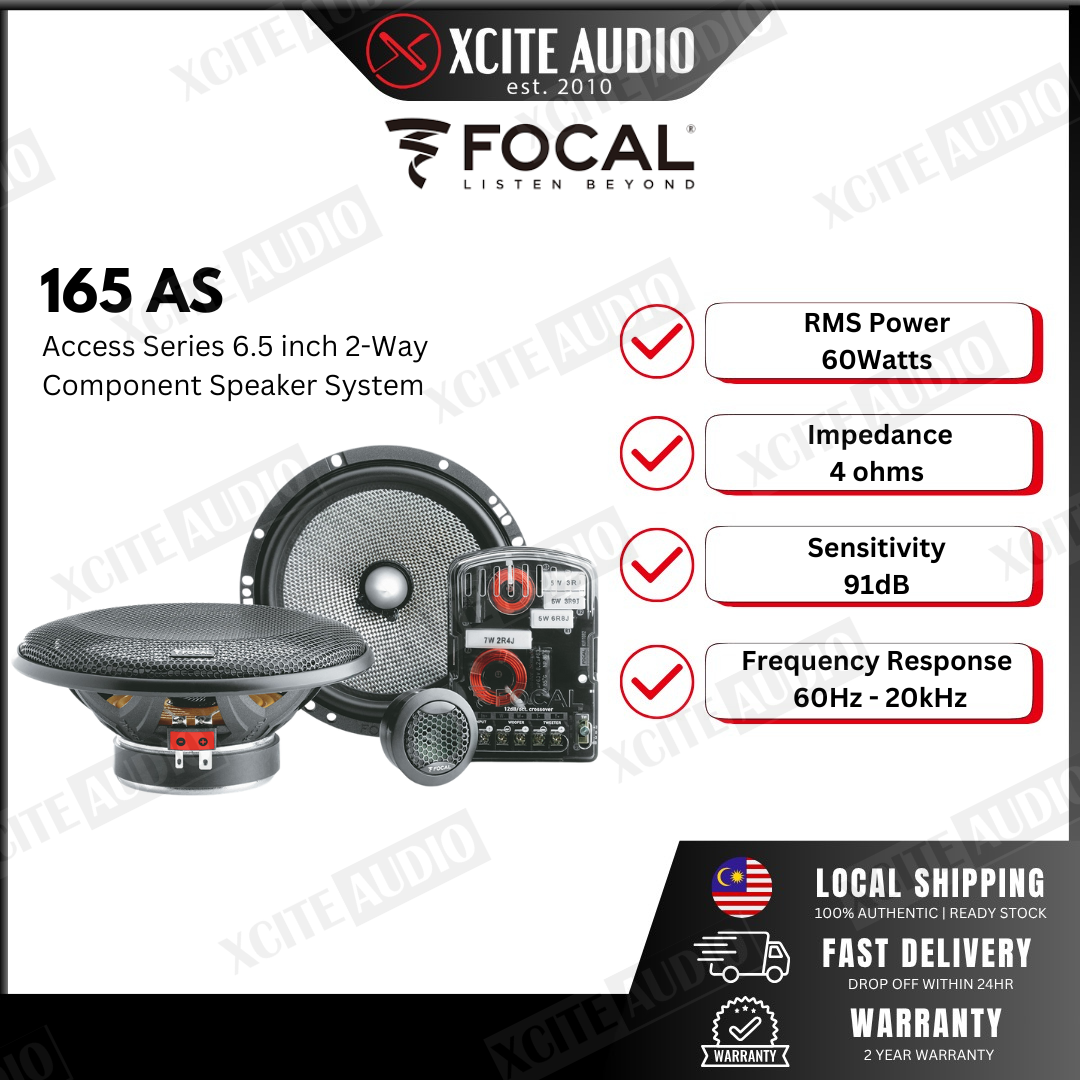 Focal Access 165AS 6.5" 2-Way 120 Watts Component Car Speakers