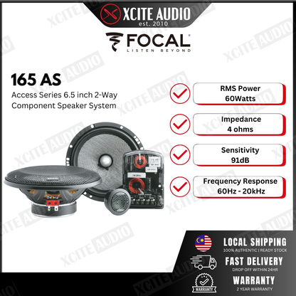 Focal Access 165AS 6.5" 2-Way 120 Watts Component Car Speakers