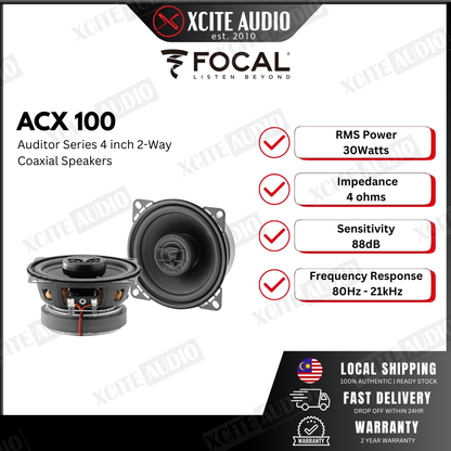 Focal ACX 100 Auditor EVO Series 4" 2-Way Car Coaxial Speakers