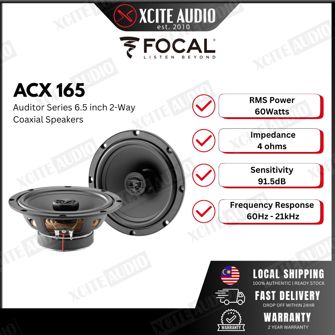 Focal Auditor Evo Series ACX-165 6.5” (16.5CM) 2-Way Coaxial Kit Speakers