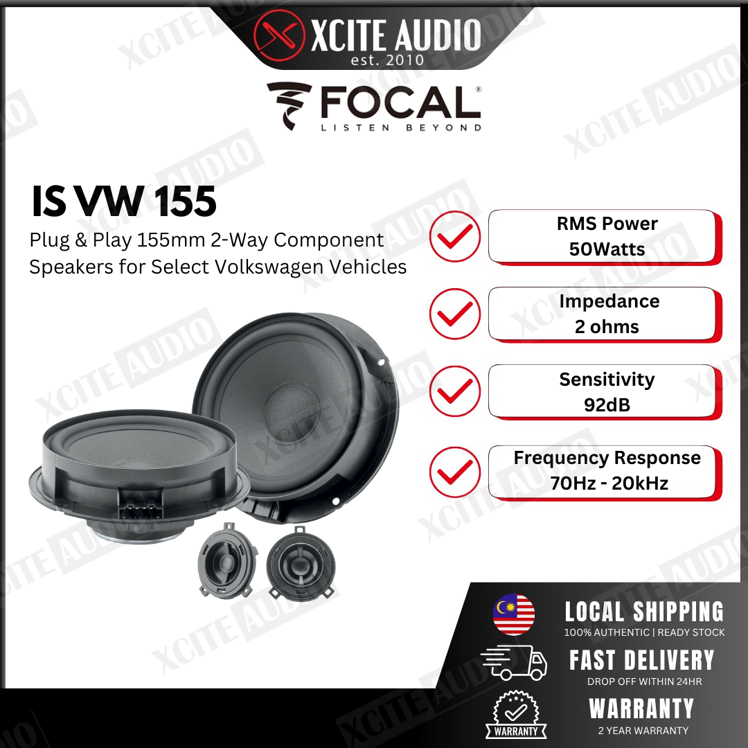 FOCAL KIT IS VW155 - 155mm 2-way Component Car Speaker System Plug & Play Speakers For VW Arteon/Tiguan/Passat