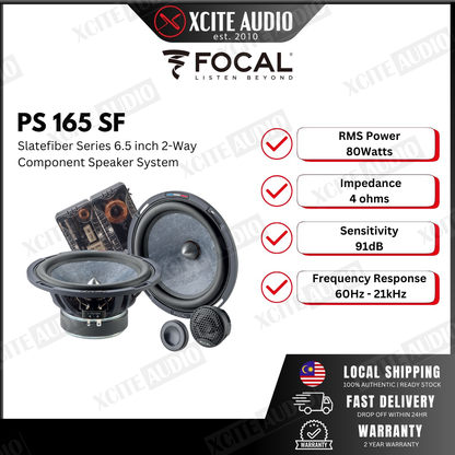 Focal PS165SF 6.5" 2-Way Component Speaker SlateFiber Cone