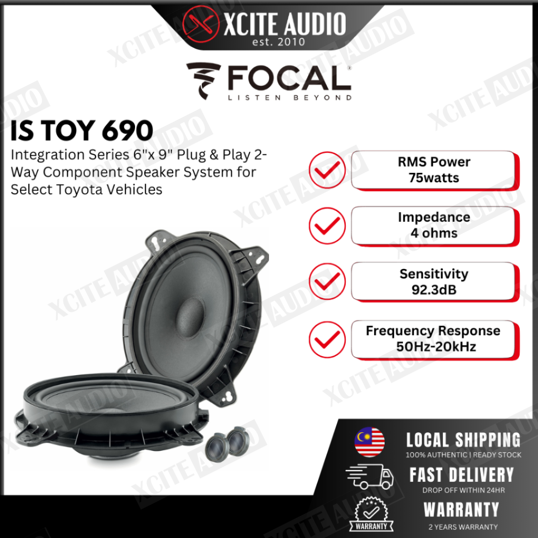 Focal IS TOY 690 Integration Series Plug & Play 2-Way 6" x 9" Component Speaker Kit for Toyota