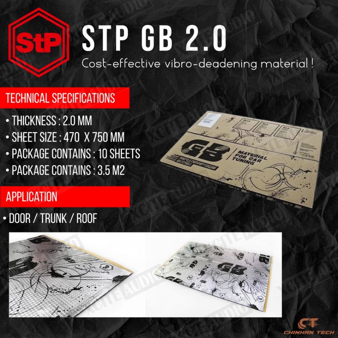 STP Standartplast GB 2.0 / LEGEND 2 Sound Cost-effective Vibro-deadening Material Soundproof Cancelling (1 Sheet)