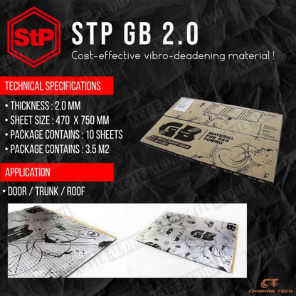 STP Standartplast GB 2.0 / LEGEND 2 Sound Cost-effective Vibro-deadening Material Soundproof Cancelling (1 Sheet)