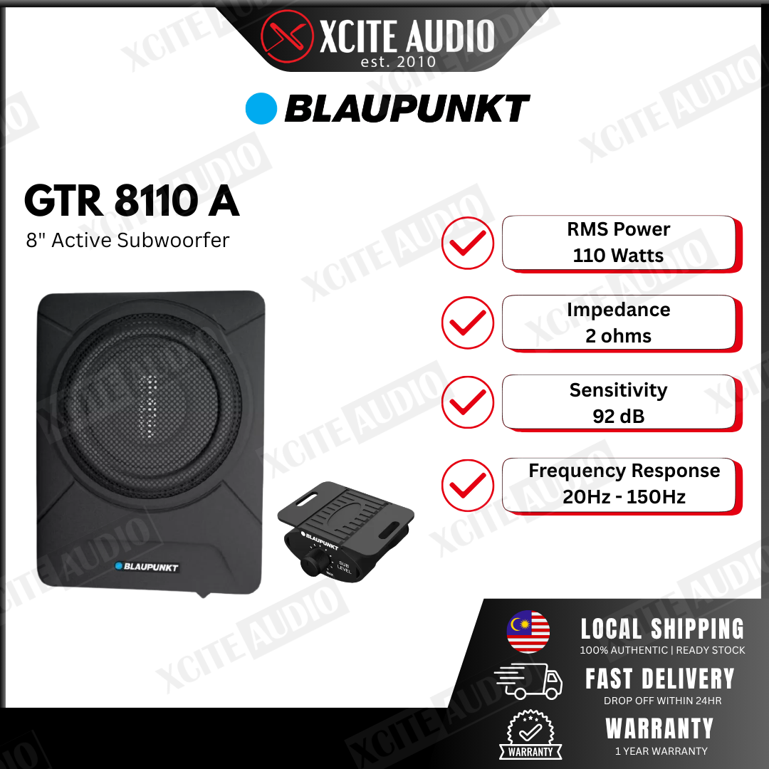 Blaupunkt ACTIVE SUBWOOFER GTr 8110 A 8.0'' Speaker Size | Compact Design &Solid Audio Output