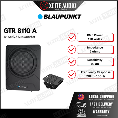 Blaupunkt ACTIVE SUBWOOFER GTr 8110 A 8.0'' Speaker Size | Compact Design &Solid Audio Output
