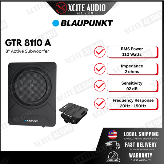 Blaupunkt ACTIVE SUBWOOFER GTr 8110 A 8.0'' Speaker Size | Compact Design &Solid Audio Output
