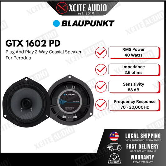 Blaupunkt Plug & Play 2-Way Coaxial Speaker Upgrade GTx 1602 PD For Perodua