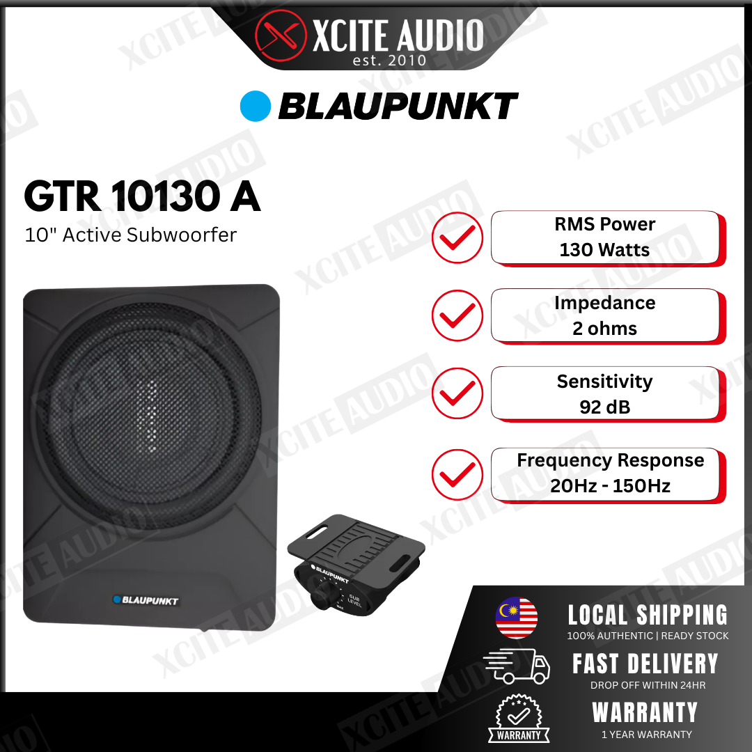 Blaupunkt ACTIVE SUBWOOFER GTr 10130 A 10.0” Speaker | Compact Design & Solid Audio Output