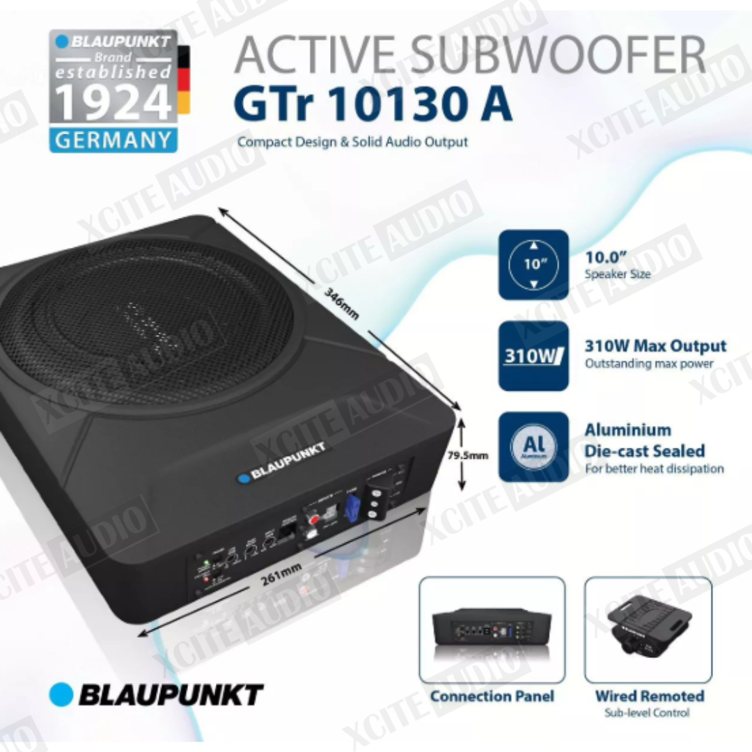 Blaupunkt ACTIVE SUBWOOFER GTr 10130 A 10.0” Speaker | Compact Design & Solid Audio Output