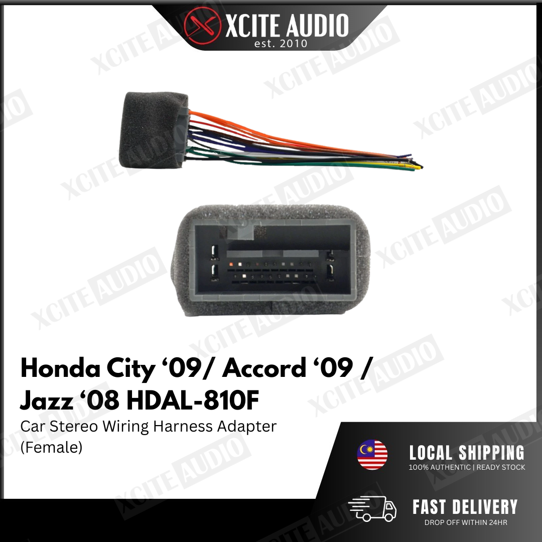 Honda City 2009 / Honda Accord 2009 / Honda Jazz 2008 HDAL-810F Car Stereo Wiring Harness Adapter Steering Wheel Control Adapter (Female)