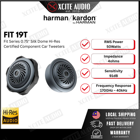 HARMAN KARDON FIT 19T - Fit Series 0.75" Hi-Res Component Car Tweeters
