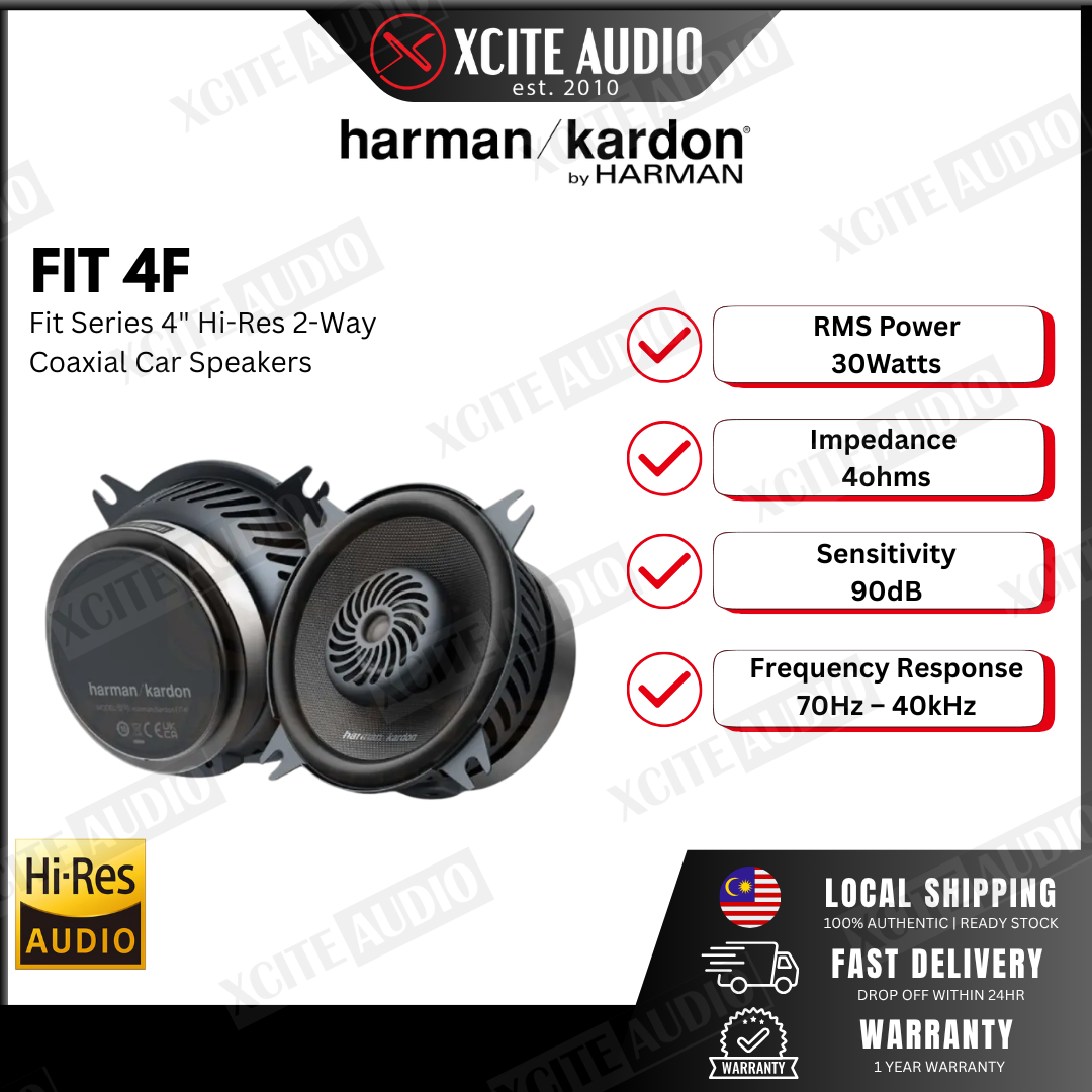HARMAN KARDON FIT 4F - Fit Series 4" Coaxial 2-way Car Speakers