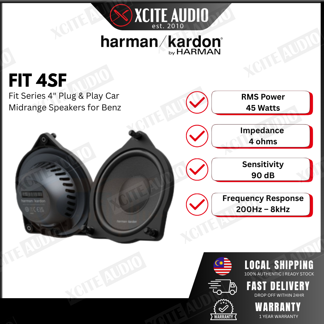 HARMAN KARDON FIT 4SF - Fit Series 4" Component Car Midrange Speakers for Mercedes (Plug & Play)