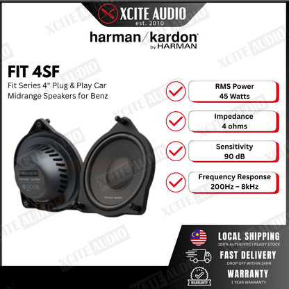 HARMAN KARDON FIT 4SF - Fit Series 4" Component Car Midrange Speakers for Mercedes (Plug & Play)