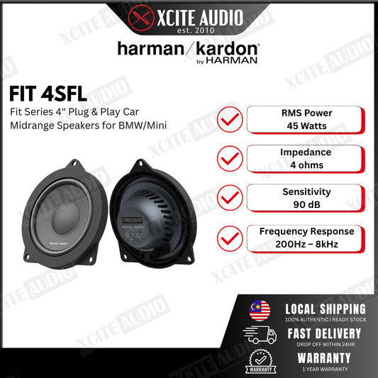HARMAN KARDON FIT 4SFL - Fit Series 4" Component Car Midrange Speakers for BMW/Mini (Plug & Play)