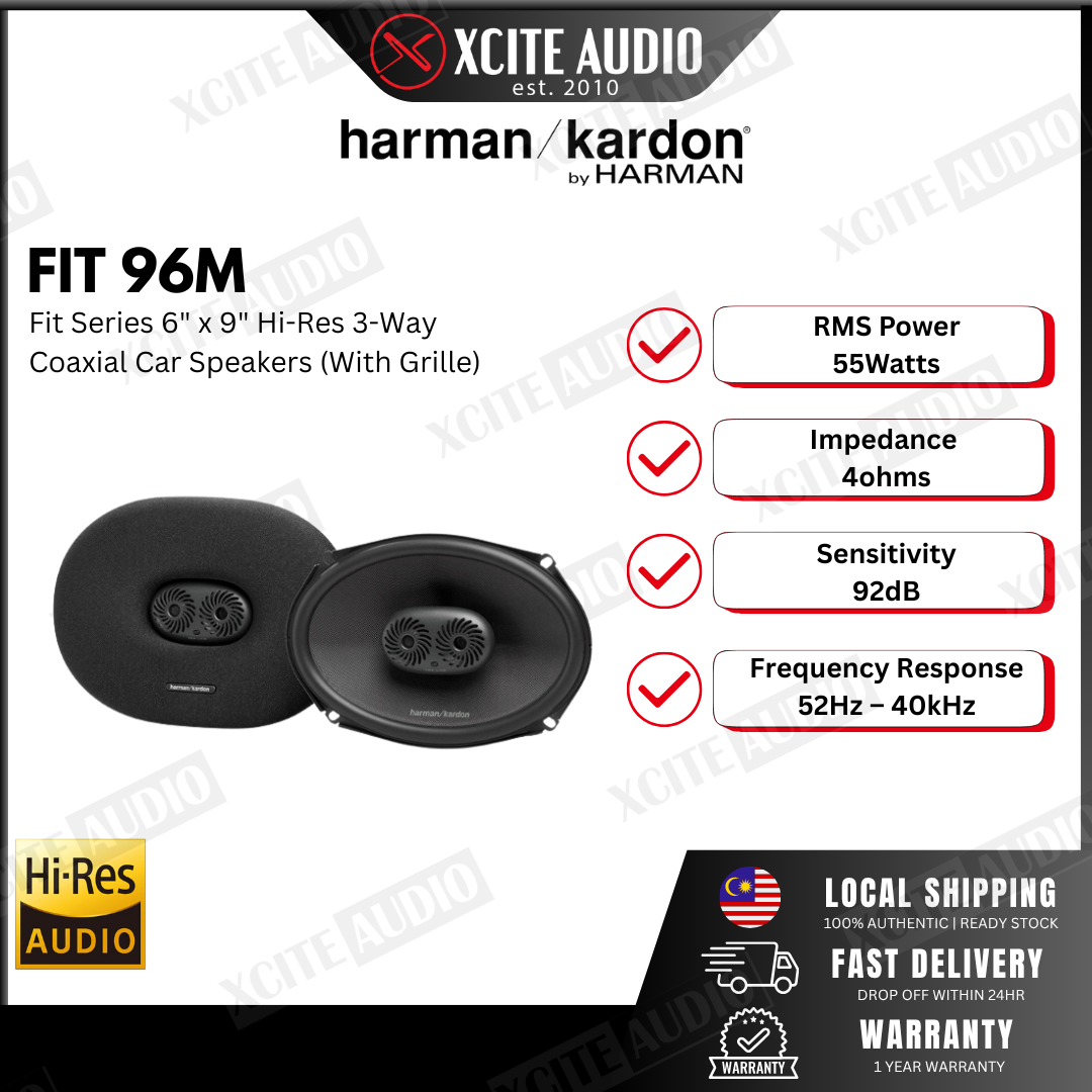 HARMAN KARDON FIT 96M - Fit Series 6" x 9" Three-Way Coaxial Car Speakers