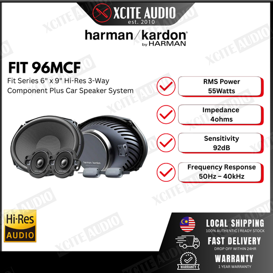 HARMAN KARDON FIT 96MCF - Fit Series 3-way 6"x 9" Plug & Play Component Car Speaker System For Alphard/Vellfire & Toyota