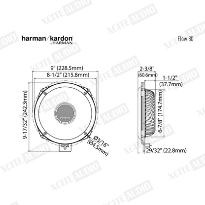 harman/kardon Flow 80 | 20cm / 8" | BMW Compatible Plug & Play Subwoofer | 125 Watt RMS @ 4 Ω