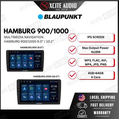Blaupunkt MULTIMEDIA NAVIGATION HAMBURG 900/1000 9.0” / 10.1” IPS Screen | 4G+64G, 4-CORE | Supports Wi-Fi Connection