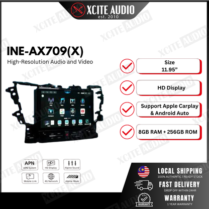 Alpine INE-AX709(X) For Toyota Alphard AGH30 High Resolution Audio and Video Player support AppleCarPlay& Android Auto