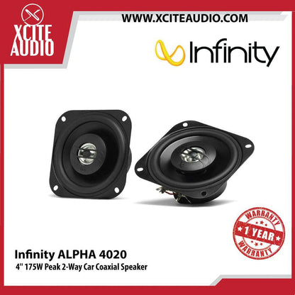 Infinity Alpha 4020 4'' (100mm)  2-Way Car Coaxial Speakers | 175W Peak | 100% Genuine Original