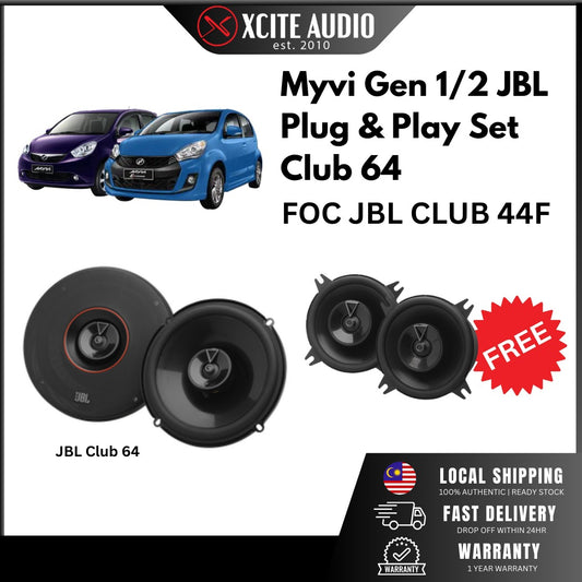 JBL Plug & Play Set for Perodua Myvi Gen 1/2 (2005-2017) - JBL Club 64 with FOC JBL CLUB 44F