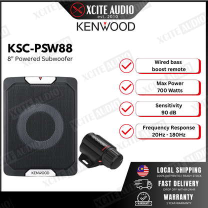 Kenwood KSC-PSW88 8” Powered Subwoofer