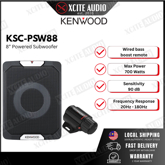 Kenwood KSC-PSW88 8” Powered Subwoofer