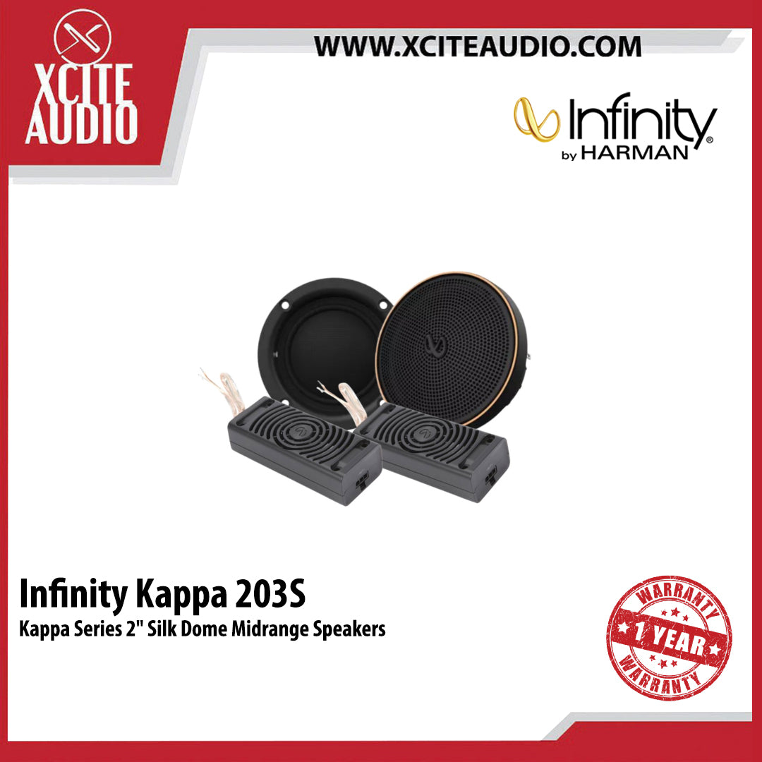 Infinity Kappa 203S Kappa Series 2" Silk Dome Midrange Speakers