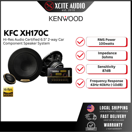Kenwood KFC-XH170C Hi-Resolution Audio Certified 6.5"(17cm) 2-way Component Speakers