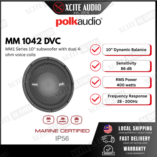 Polk Audio MM 1042 DVC MM1 Series 10" subwoofer with dual 4-ohm voice coils
