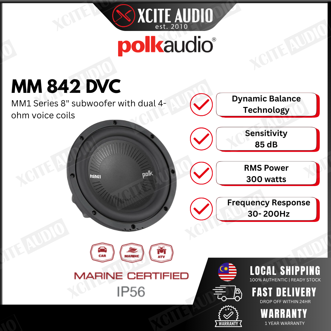 Polk Audio MM 842 DVC MM1 Series 8" subwoofer with dual 4-ohm voice coils