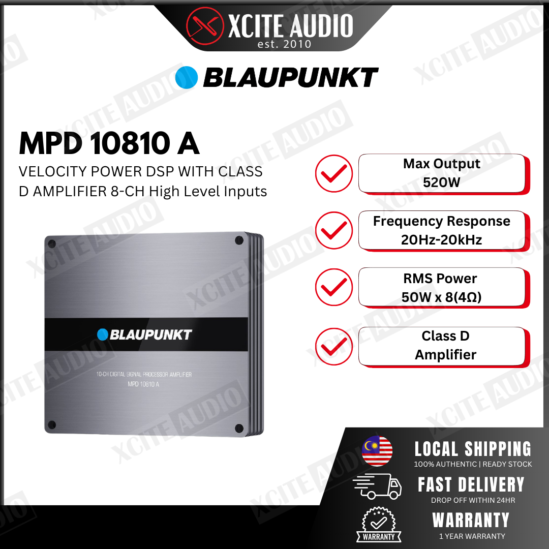 BLAUPUNKT MPD 10810A Velocity Power Series 8-Ch High / 2-Ch Low Level Inputs | 8-Ch High / 10-Ch Low Level Outputs