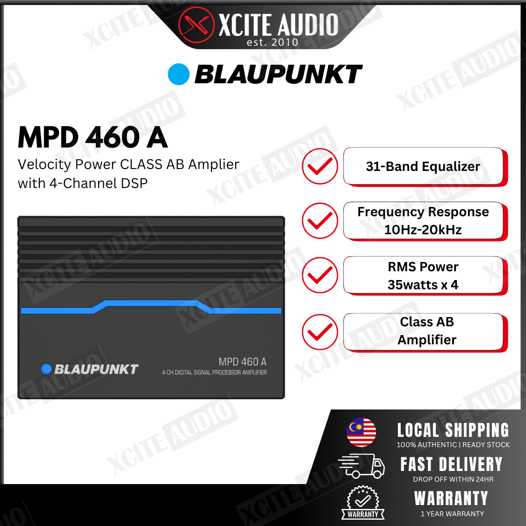 Blaupunkt MPD 460 A Velocity Power Class AB Amplifier with 4-Channel DSP