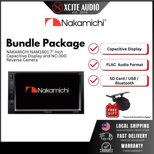 Deepavali Sales ! - Nakamichi NAM1601 7" Capacitive Display FOC Reverse Camera