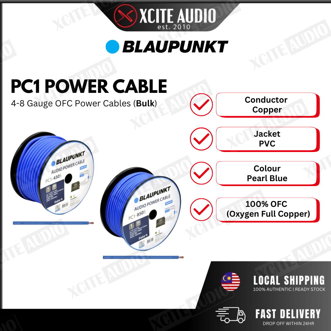 BLAUPUNKT Pure Copper Audio Power Cable PC1 4 GAUGE/8 GAUGE | Power Cable (BULK)