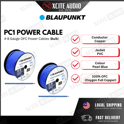 BLAUPUNKT Pure Copper Audio Power Cable PC1 4 GAUGE/8 GAUGE | Power Cable (BULK)