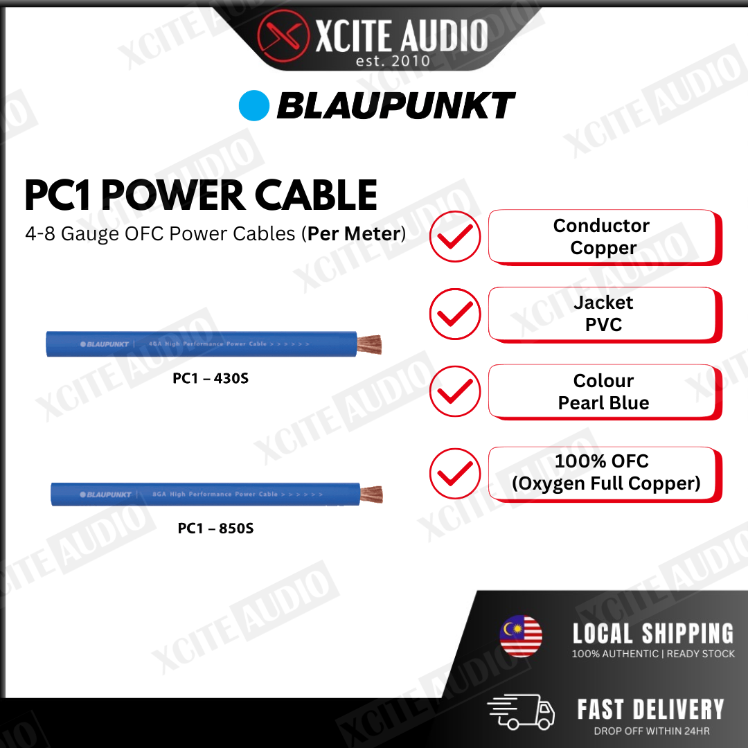 BLAUPUNKT Pure Copper Audio Power Cable PC1 4 GAUGE/8 GAUGE | Power Cable (Meter)